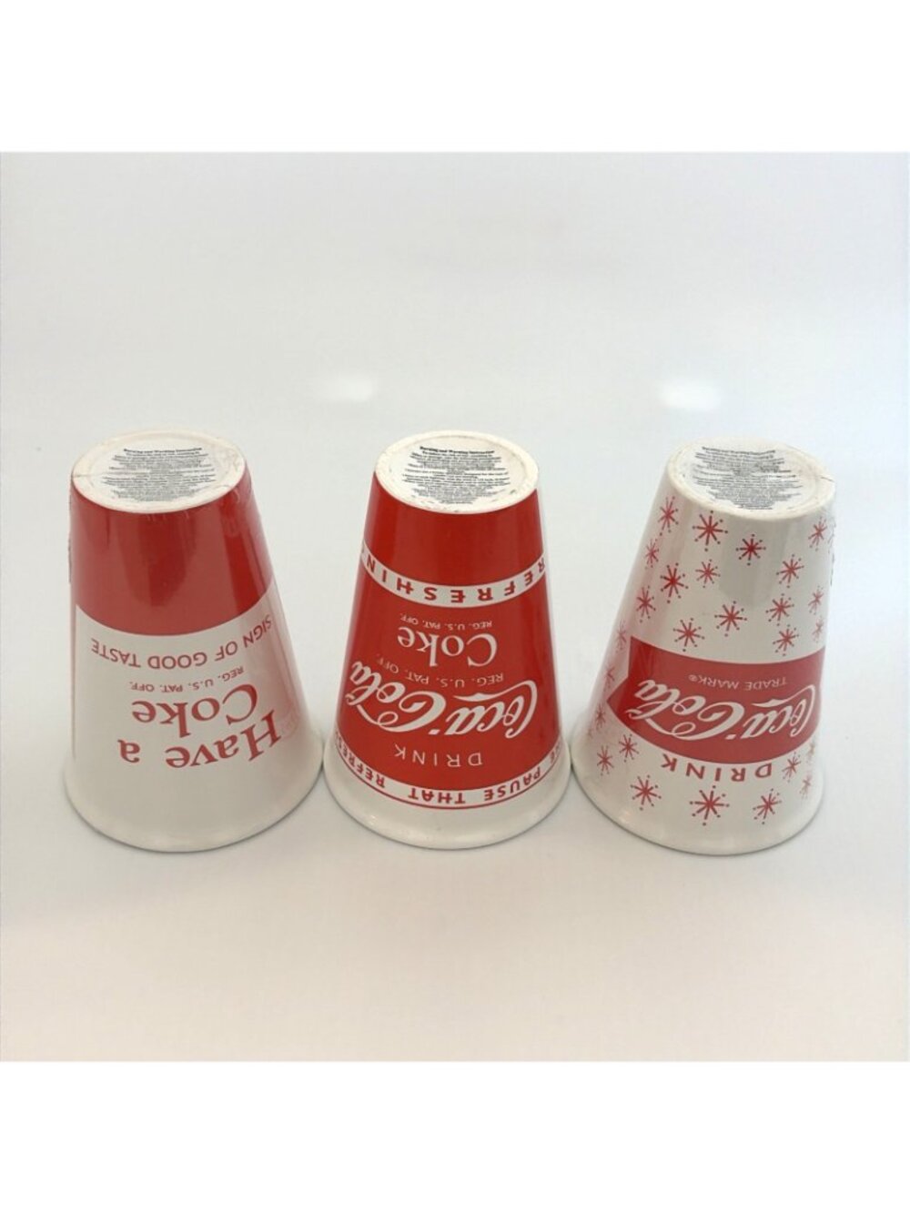 Vintage Coca-Cola Ceramic Candle Cups Lot of 3 Different Designs 4" Tall - Picture 9 of 10